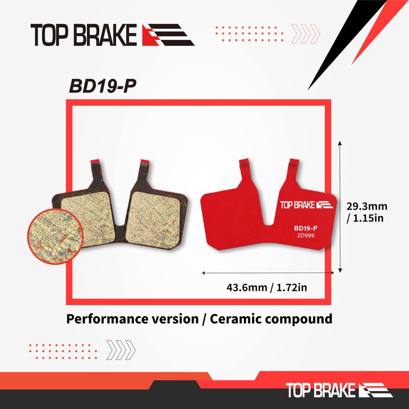 Top Brake وسادات فرامل قرصية للدراجات النارية من توب بريك BD19-P، متوافقة مع دراجات ماجورا ذات 4 مكابس MT5/ MT7/ MT5e - Image 4
